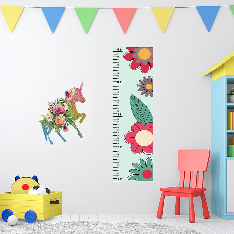 Floral Growth Chart Wall Decal – Wallmonkeys