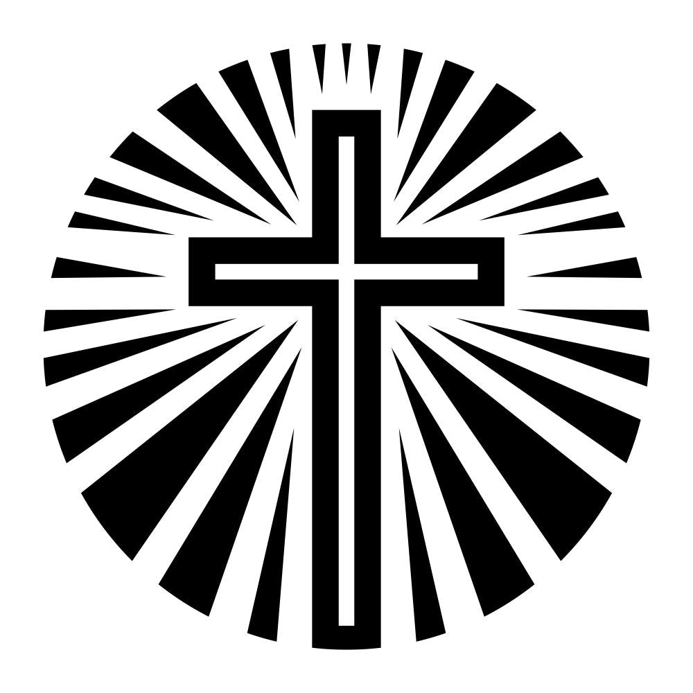 sun clipart images black and white cross