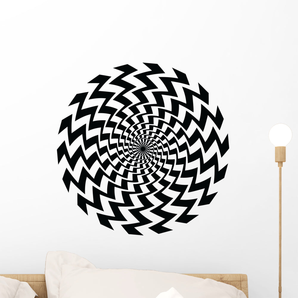 Optical Illusion: Distorted Square Mural - Removable Wall Adhesive Wall Decal Giant 39W x 39H