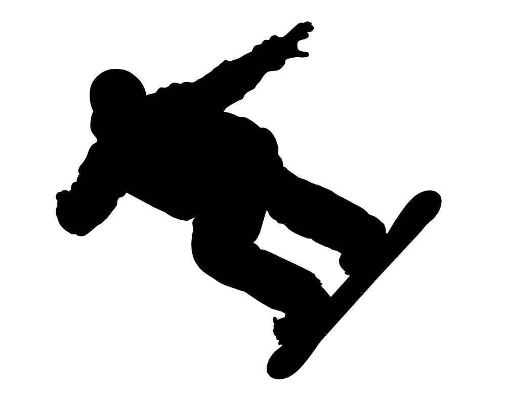 Silhouette Snowboarder Sports Winter Wall Decal -  –  Wallmonkeys