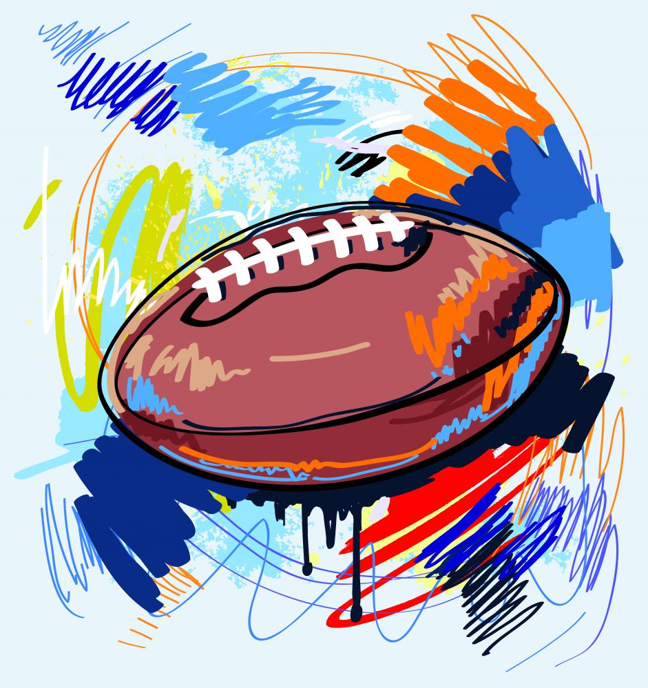 Old American Football Ball Wall Decal -  – Wallmonkeys