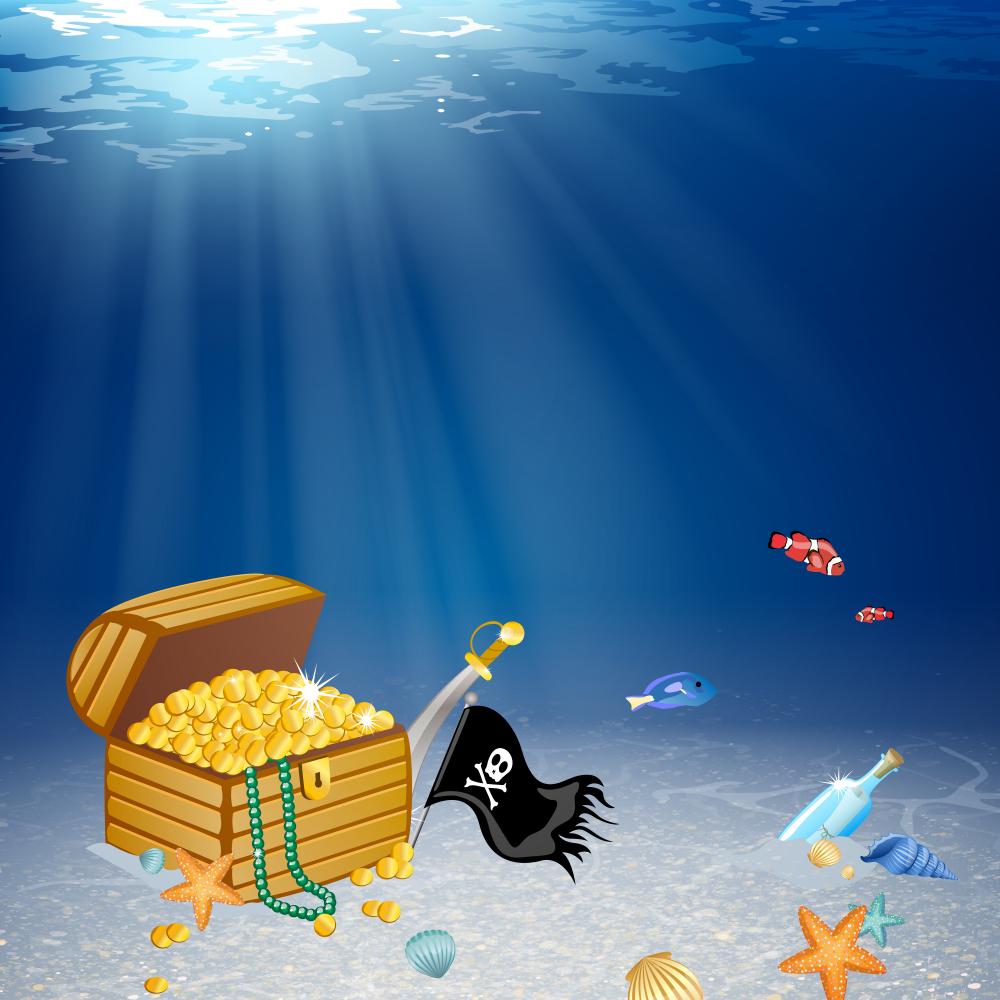 underwater treasure chest clipart