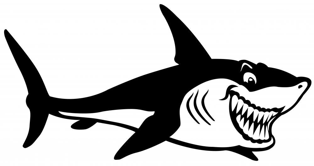 shark mouth clipart black and white
