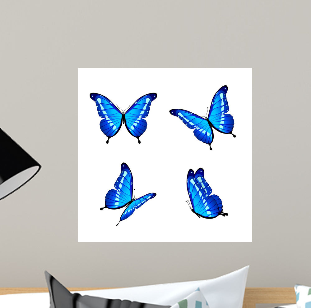 Blue Butterflies Wall Decal – Wallmonkeys