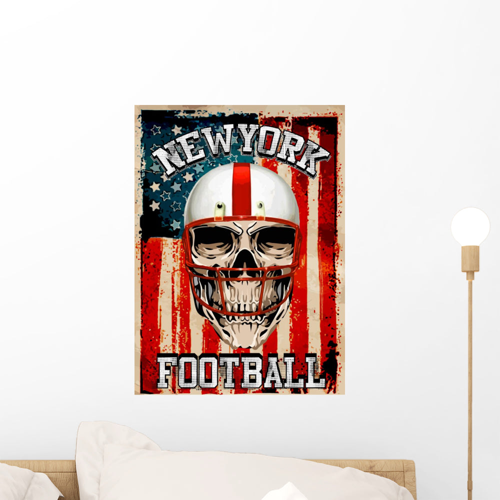 Vintage American Flag Football Wall Art