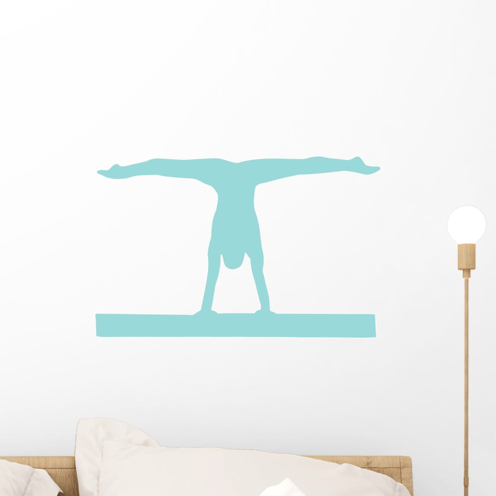 Full-size BALANCE BEAM GYMNAST SILHOUETTES for Walls (Vinyl Decals)