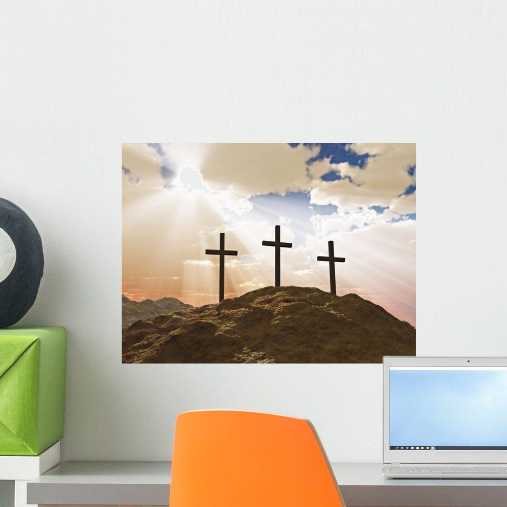 Three Cross Calvary Hill Wall Mural – Wallmonkeys