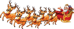 Santa Claus Rides Reindeer Wall Decal