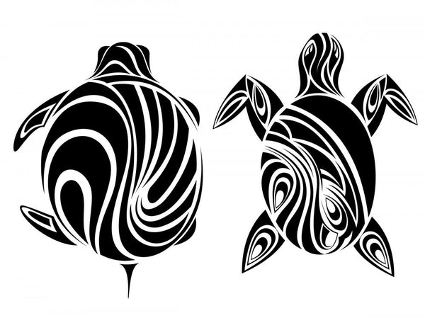 Polynesian style turtle tattoo. Black and white turtle tattoo. Maori tribal  patterns. Isolated. Vector 5675204 Vector Art at Vecteezy