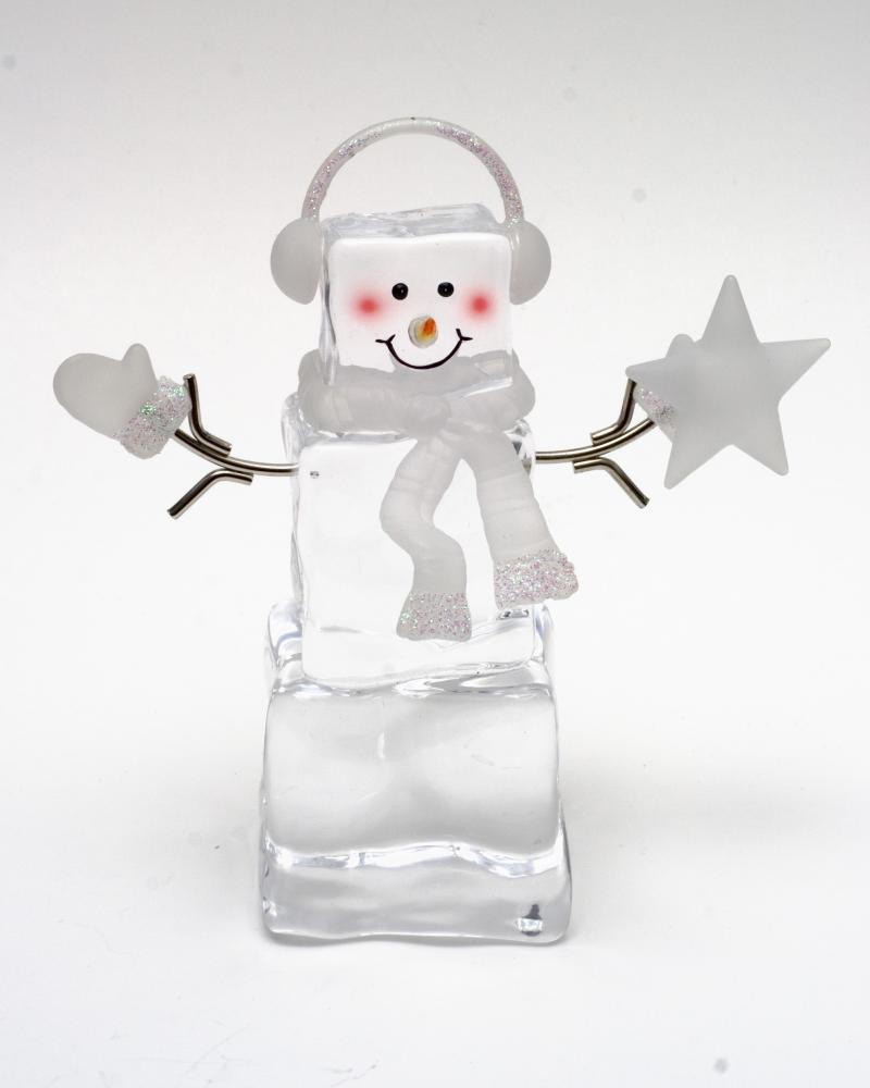 Snowman Standing On Ice Cube Ornament - Item 833028