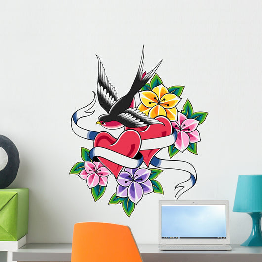 Tattoo art flower wall decor - TenStickers