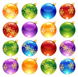 Collection Bright Christmas Decorations Wall Decal