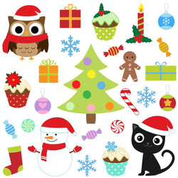 Christmas Vector Cute Elements Wall Decal