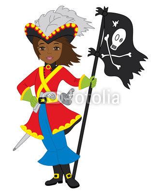 Jolly Pirate Girl Wall Decal