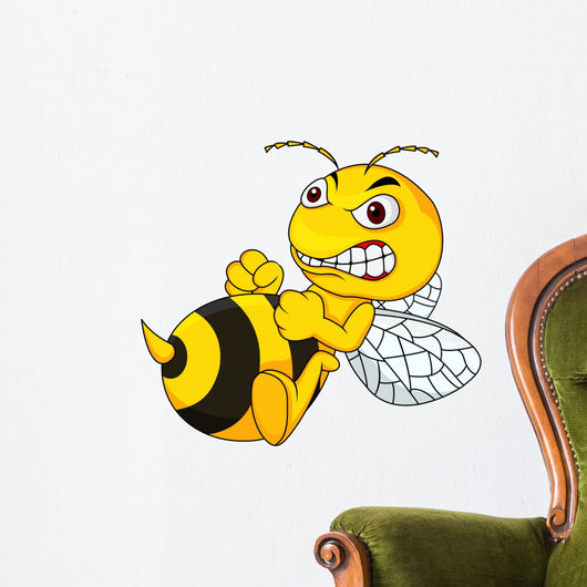 cartoon angry honey bee