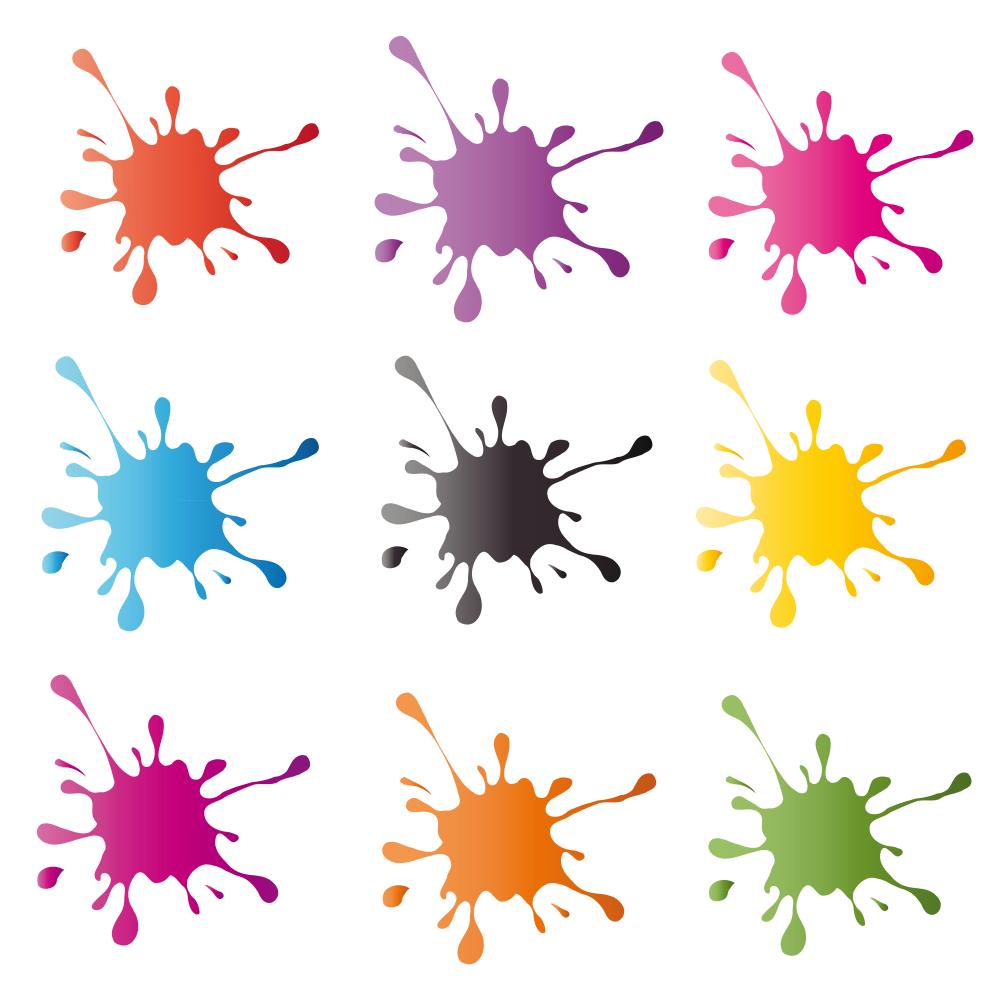 Colored Paintball Splashes Blots Wall Decal Sticker Set – Wallmonkeys