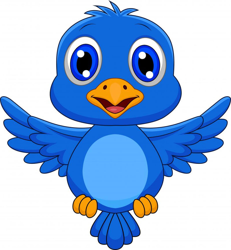 Twittery Birds Digital Clip Art 10 Cute Blue Toon Birdies 