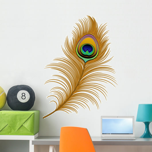 Peacock Feather Wall Decal – Wallmonkeys