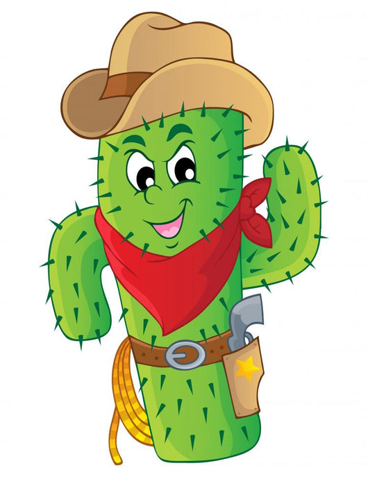 Logotipo de desenho animado do cacto cowboy - TemplateMonster