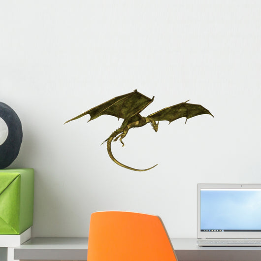 Green Scaled Dragon Flight Wall Decal - WallMonkeys.com – Wallmonkeys