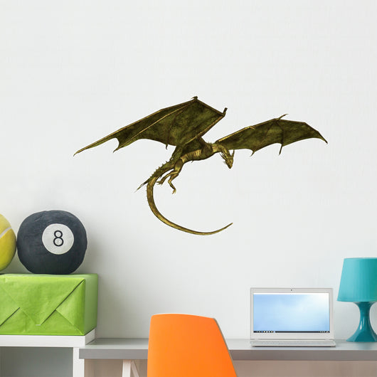 Green Scaled Dragon Flight Wall Decal - WallMonkeys.com – Wallmonkeys