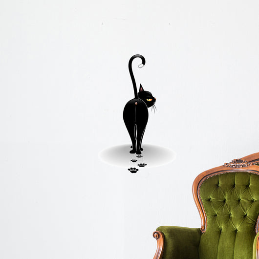 Black Cat Vector Icon Wall Decal -  – Wallmonkeys