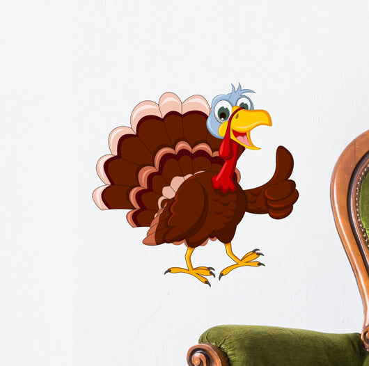 Happy Thanksgiving - Turkey Football Sticker