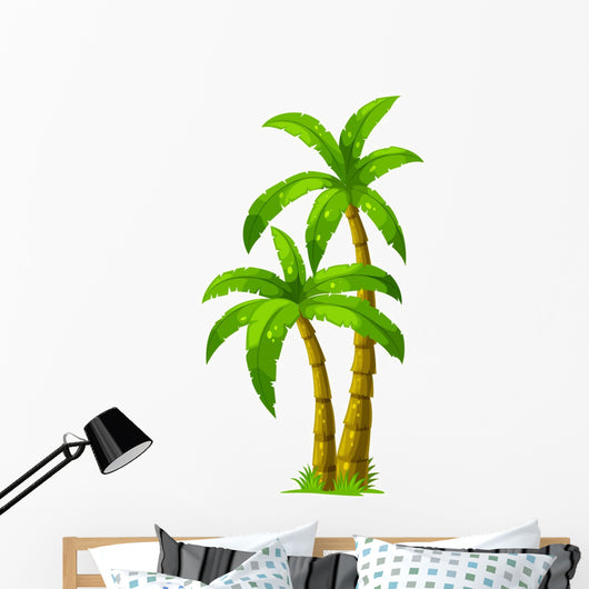 Palm tree with name tree wall decal - TenStickers