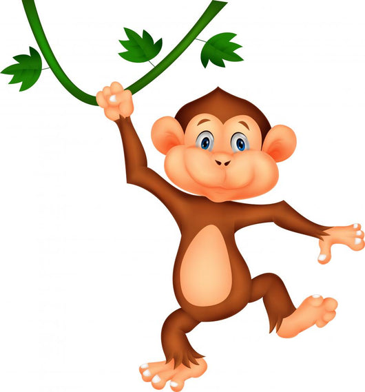 cute cartoon monkeys hanging