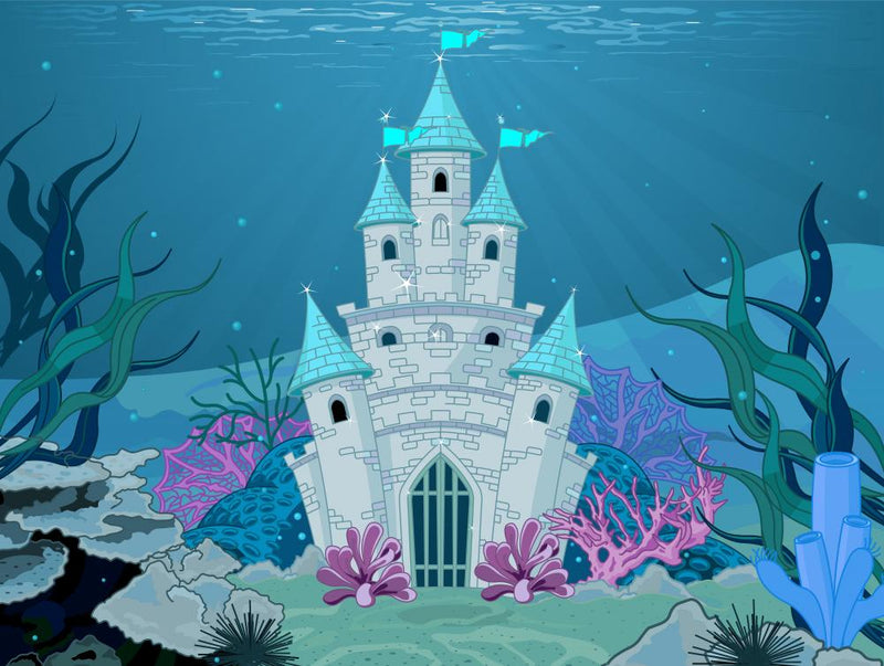 decalmile Mermaid Princess Wall Decals Underwater World Wall