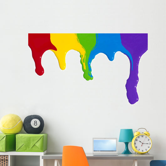 Splash rainbow paint vinyl wall art - TenStickers