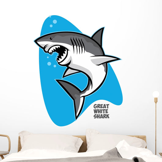 White Shark Logo Decal