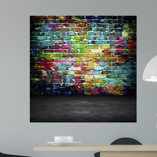 graffiti brick wall mural