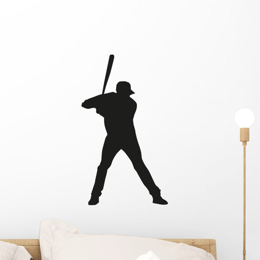 BASEBALL SILHOUETTE DECALS (Baseball Wall Decor) Baseball Player