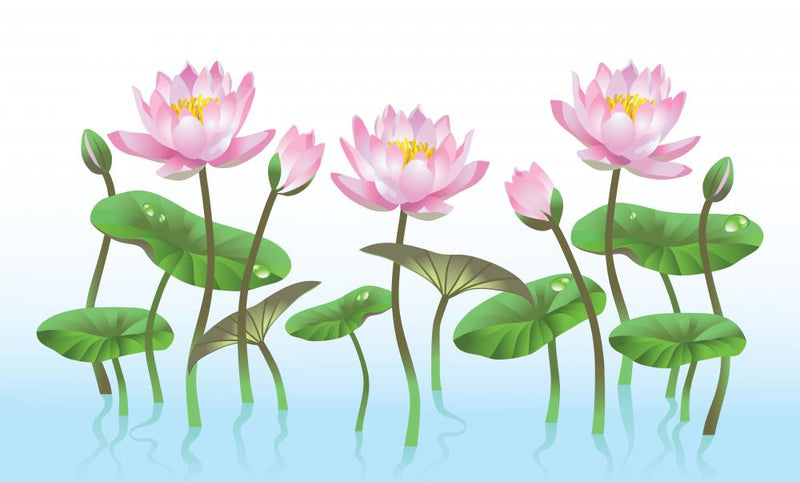 Pink Lotus Flower Wall Decal 2 - WallMonkeys.com – Wallmonkeys