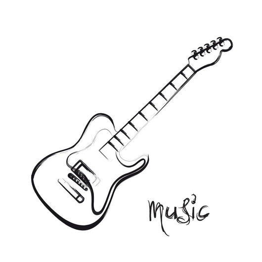 electric guitar drawing template