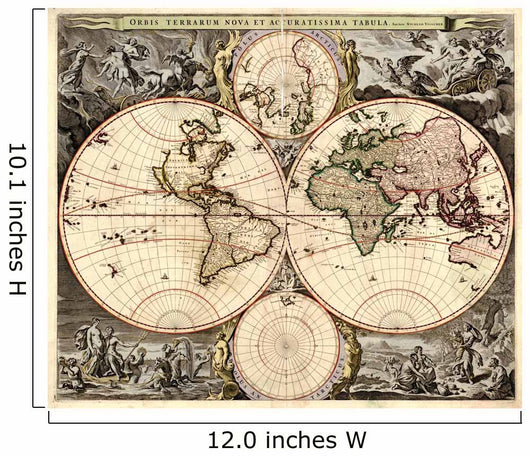 Antique World Map Wall Decal - WallMonkeys.com – Wallmonkeys