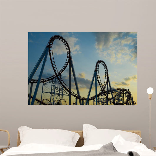 Roller Coaster Sunset Wall Decal WallMonkeys Wallmonkeys