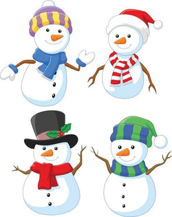 Cartoon Happy Snowman Collection Wall Decal