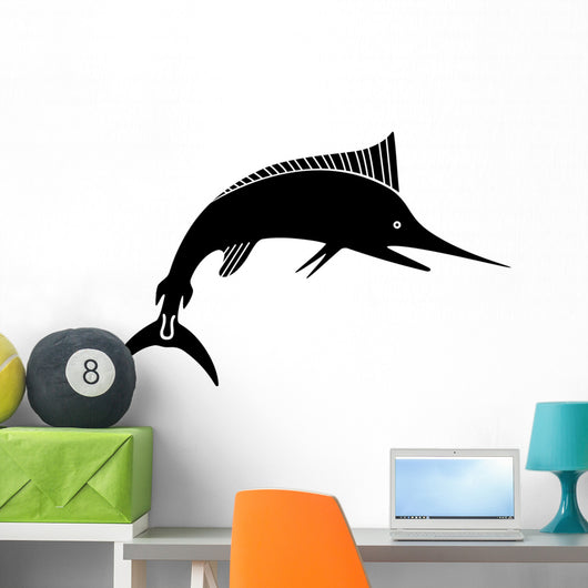 Fishing Silhouette White Wall Stickers Wall Decal - WallMonkeys