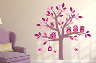 Pink Owl Tree Wall Decal Sticker Set Wall Decal