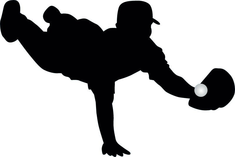 Sports Silhouette Wall Decals - Baseball Player Batting Stance Lefty  Silhouette - 12 inch Removable Graphics (4 Same)