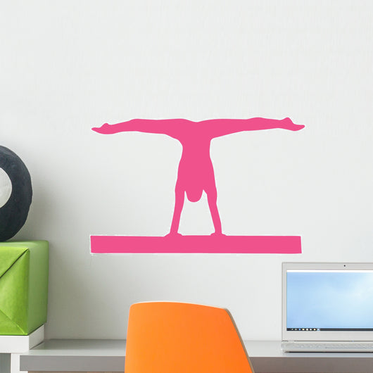 Full-size BALANCE BEAM GYMNAST SILHOUETTES for Walls (Vinyl Decals)