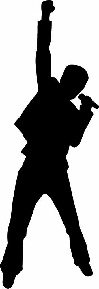 male rock singer silhouette